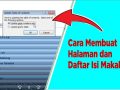 Cara Membuat Halaman dan Daftar Isi Makalah